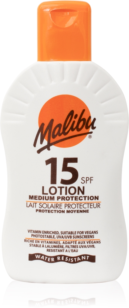 

Лосьон средней защиты, защитное молочко SPF 15 Malibu, 200 мл