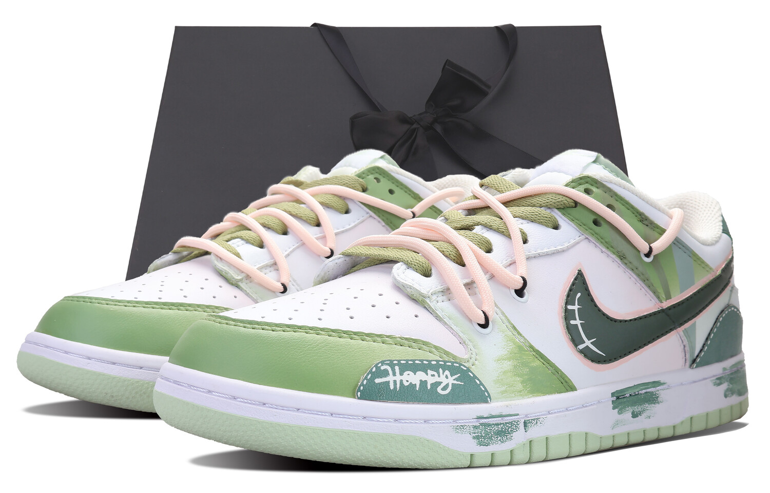 

Кроссовки Nike Dunk Skateboarding Shoes Men Low-top Greenish-white, зеленый