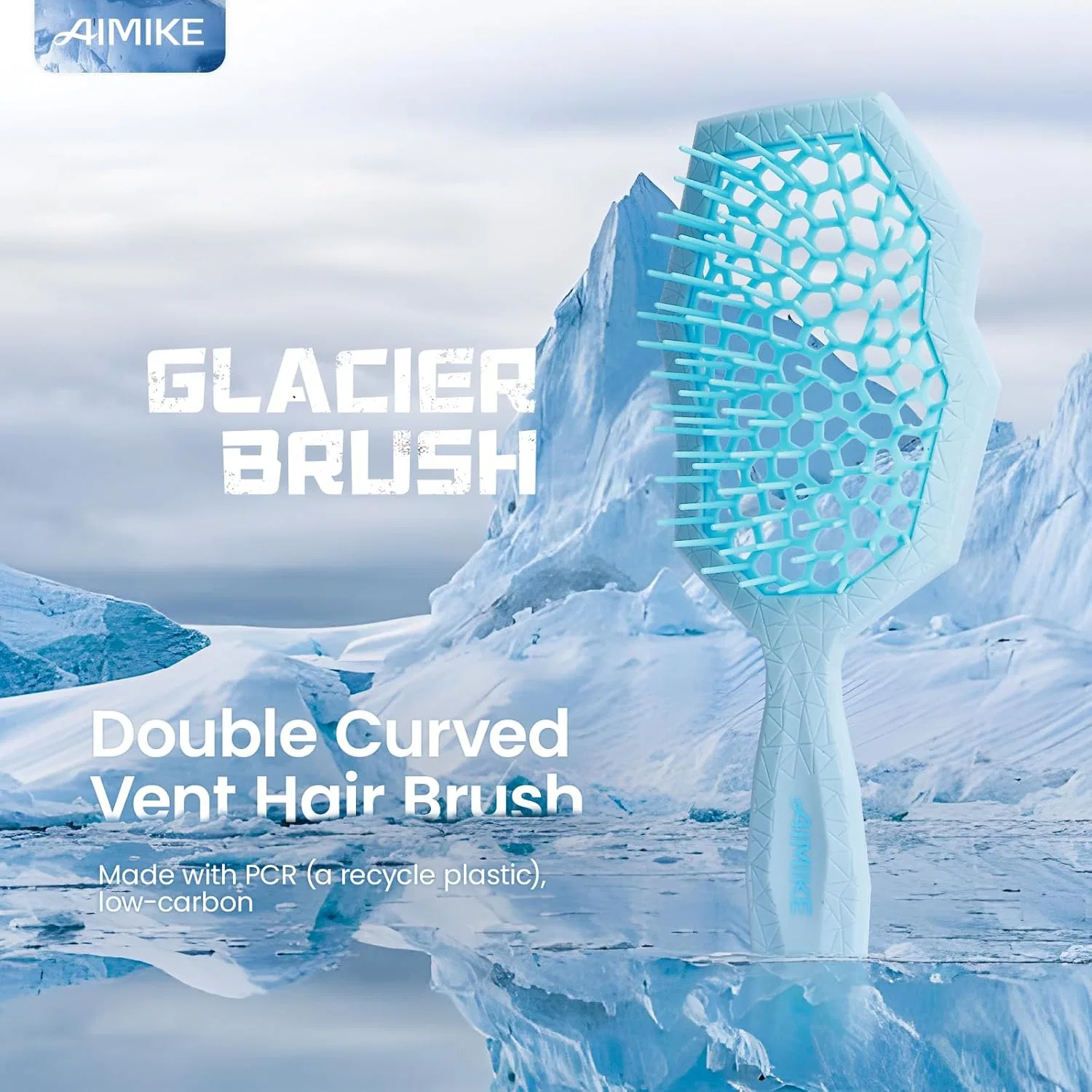 Расческа для распутывания волос «Glacier Detangling Brush» от AIMIKE Aimike, Blue — фото 2