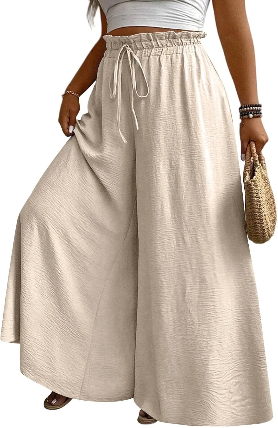 

Женские брюки Plus Size Wide Leg с высокой талией RODYETQQ