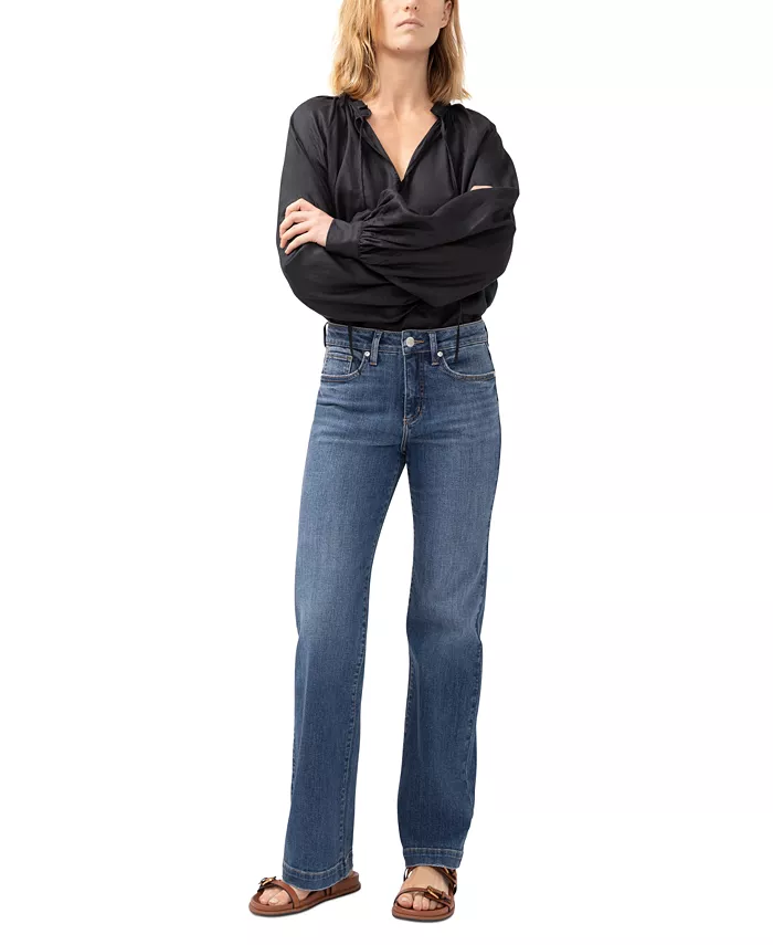 

Женские джинсы Avery Curvy Fit с высокой талией Silver Jeans Co., синий