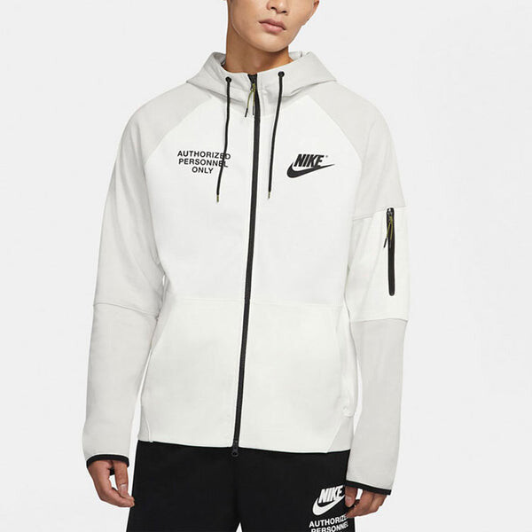 Куртка Men's Nike Training Sports logo Casual Hooded Jacket Autumn White, белый — фото 4