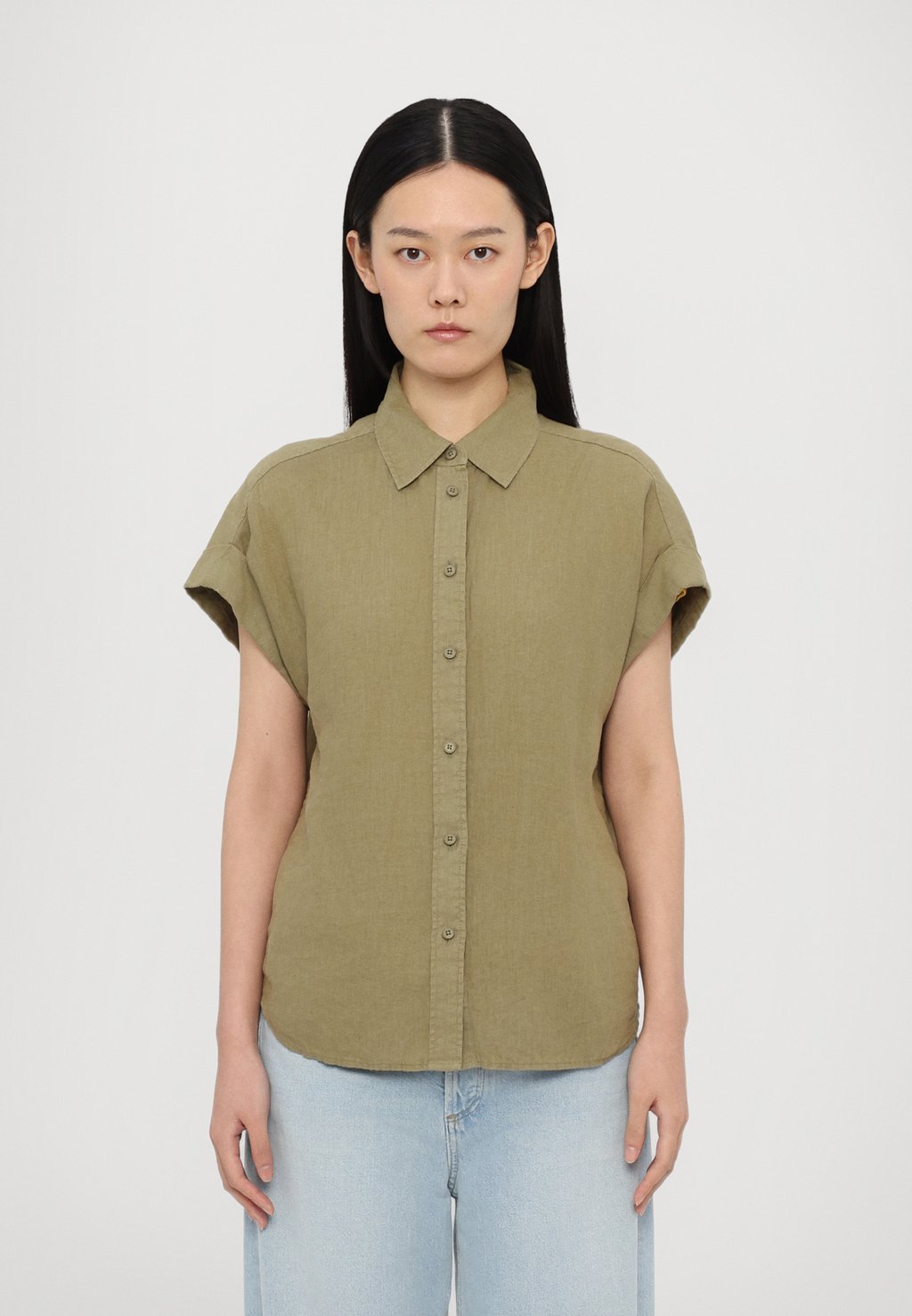 

Блузка на пуговицах SLEEVELESS SHIRT CLOSED, оливковый