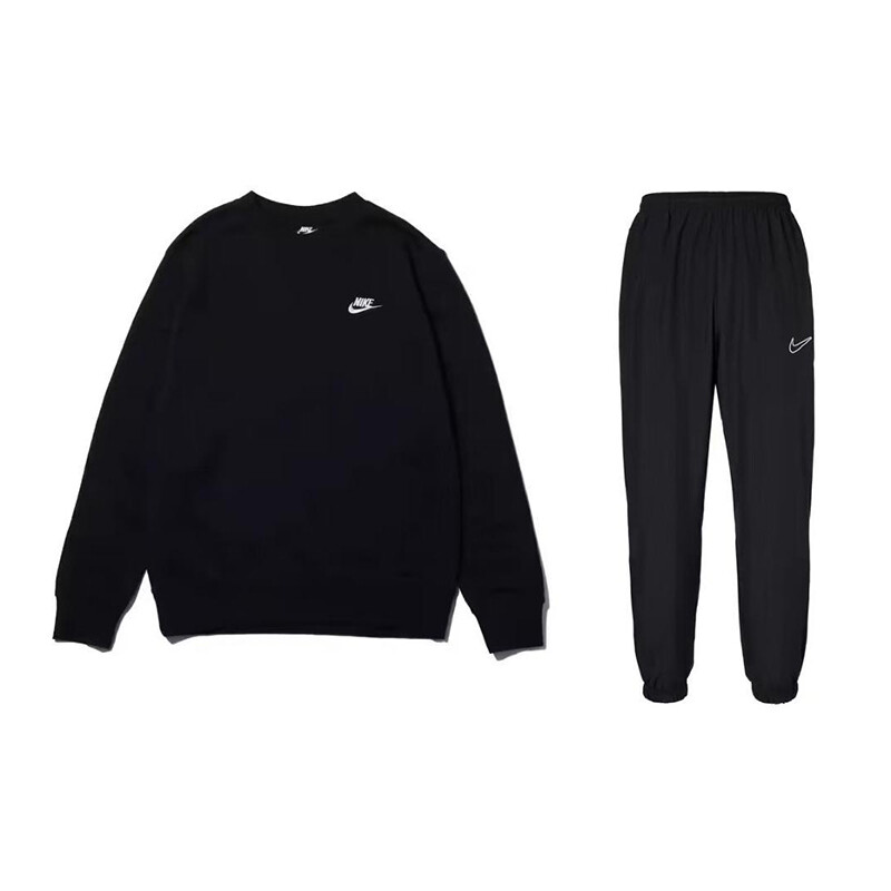 

Повседневный спортивный мужской комплект черный топ и черные брюки Nike, черный
