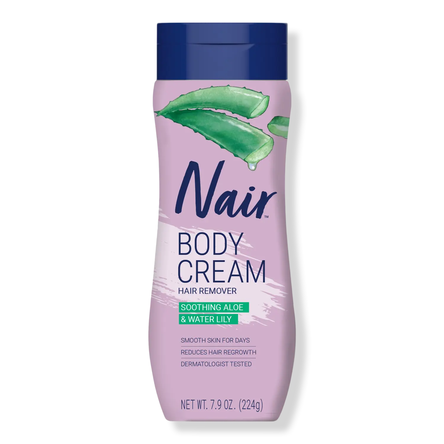 

Крем для тела для удаления волос с успокаивающим алоэ и экстрактом водяной лилии. Nair