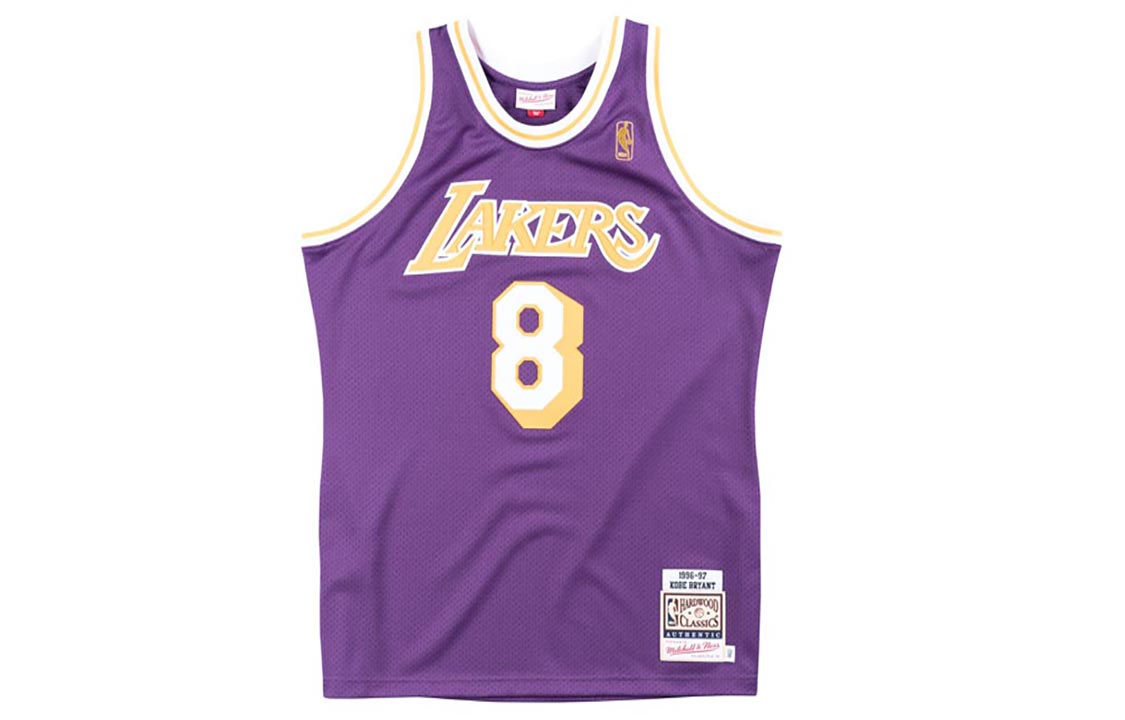 

Аутентичная футболка Mitchell & Ness Los Angeles Lakers 1996-97 Kobe Bryant Mitchell Ness, фиолетовая