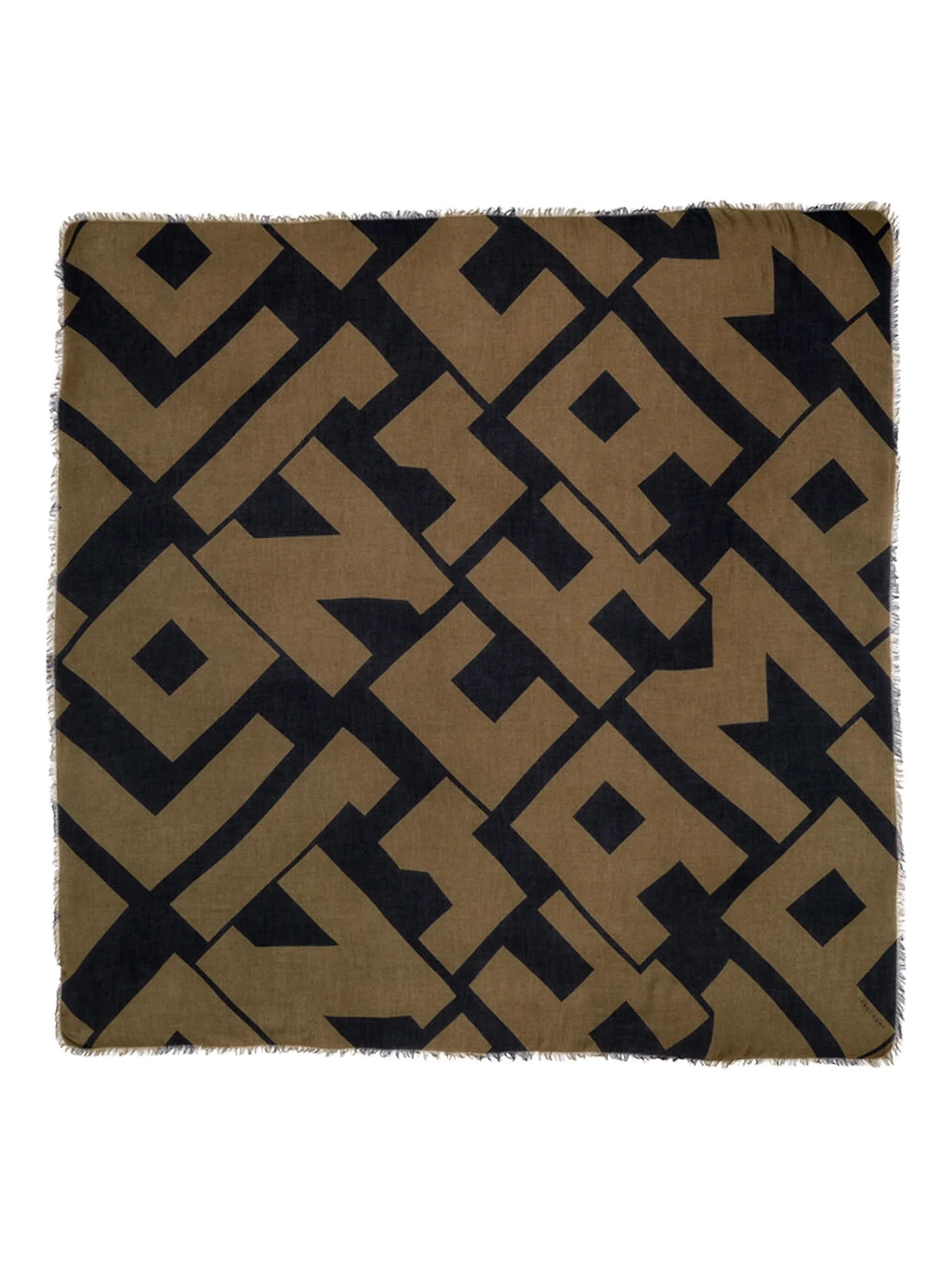 

Шарф с бахромой Longchamp, коричневый