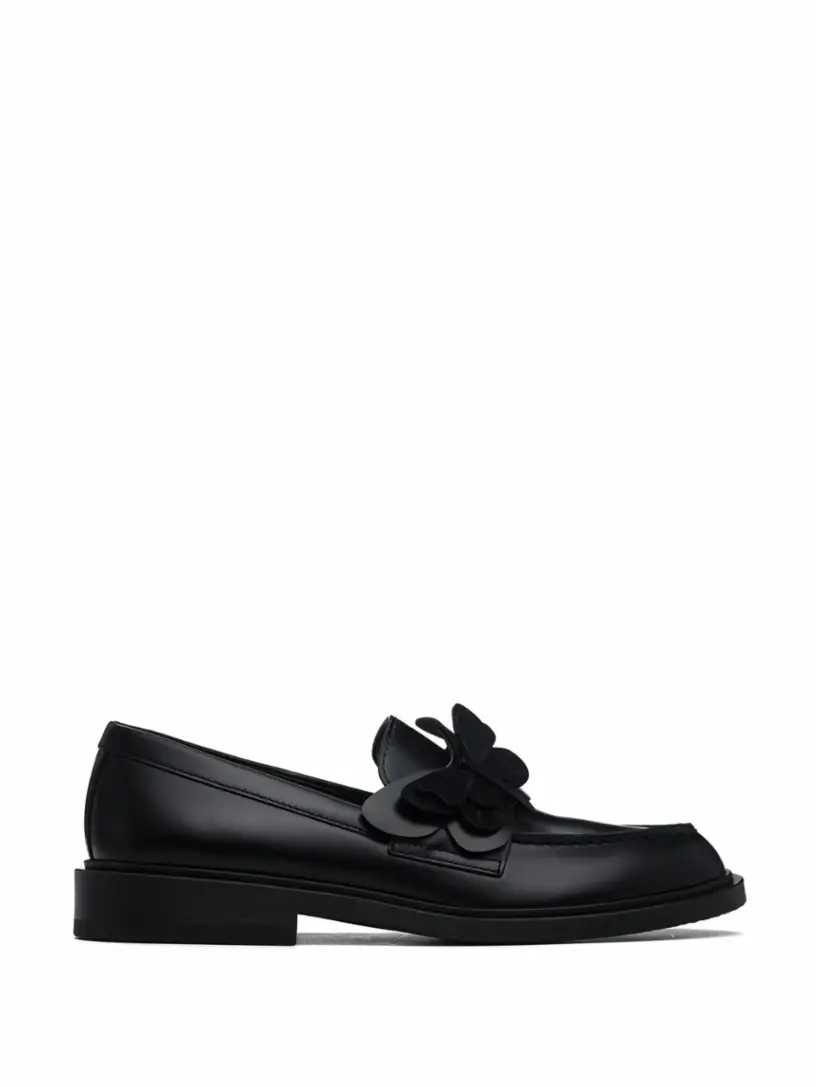 

Кожаные лоферы с аппликацией Valentino Garavani, черный