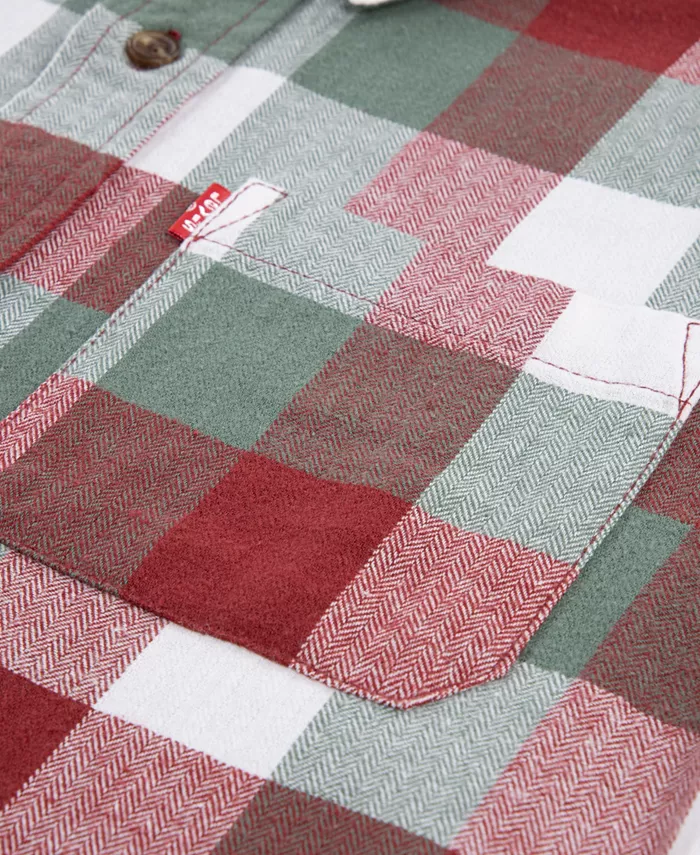 Мальчиковая фланелевая рубашка с длинным рукавом Buffalo Checkered размер 2T-7 Levi'S, красный — фото 3