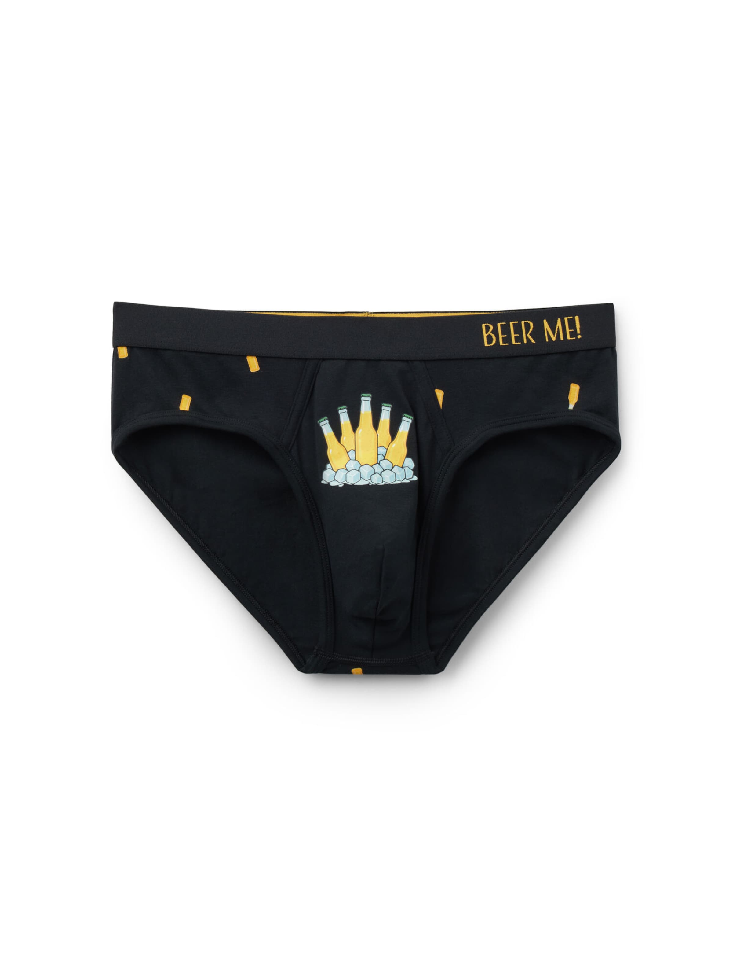 

IUMAN Intimissimi Uomo Трусики 'Beer Bottle Print St Valentine' в черном цвете
