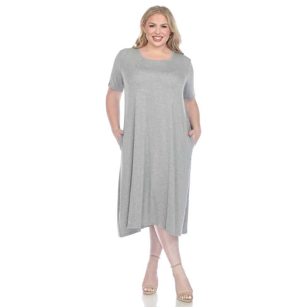 

Платье миди больших размеров с короткими рукавами WM Fashion, цвет Heather Grey