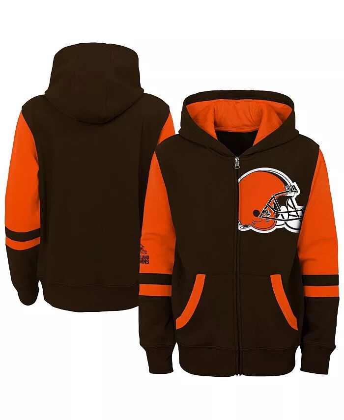 

Толстовка с капюшоном Cleveland Browns Stadium Color Block на молнии для мальчиков и девочек Outerstuff