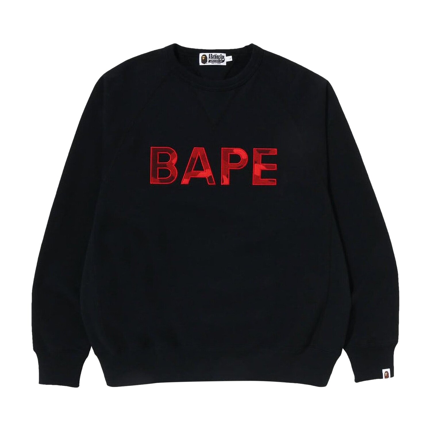 

Нашивка BAPE с круглым вырезом свободного кроя, черная, Черный, Нашивка BAPE с круглым вырезом свободного кроя, черная