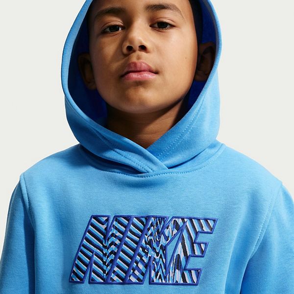 Детская флисовая толстовка с принтом Nike, University Blue — фото 4
