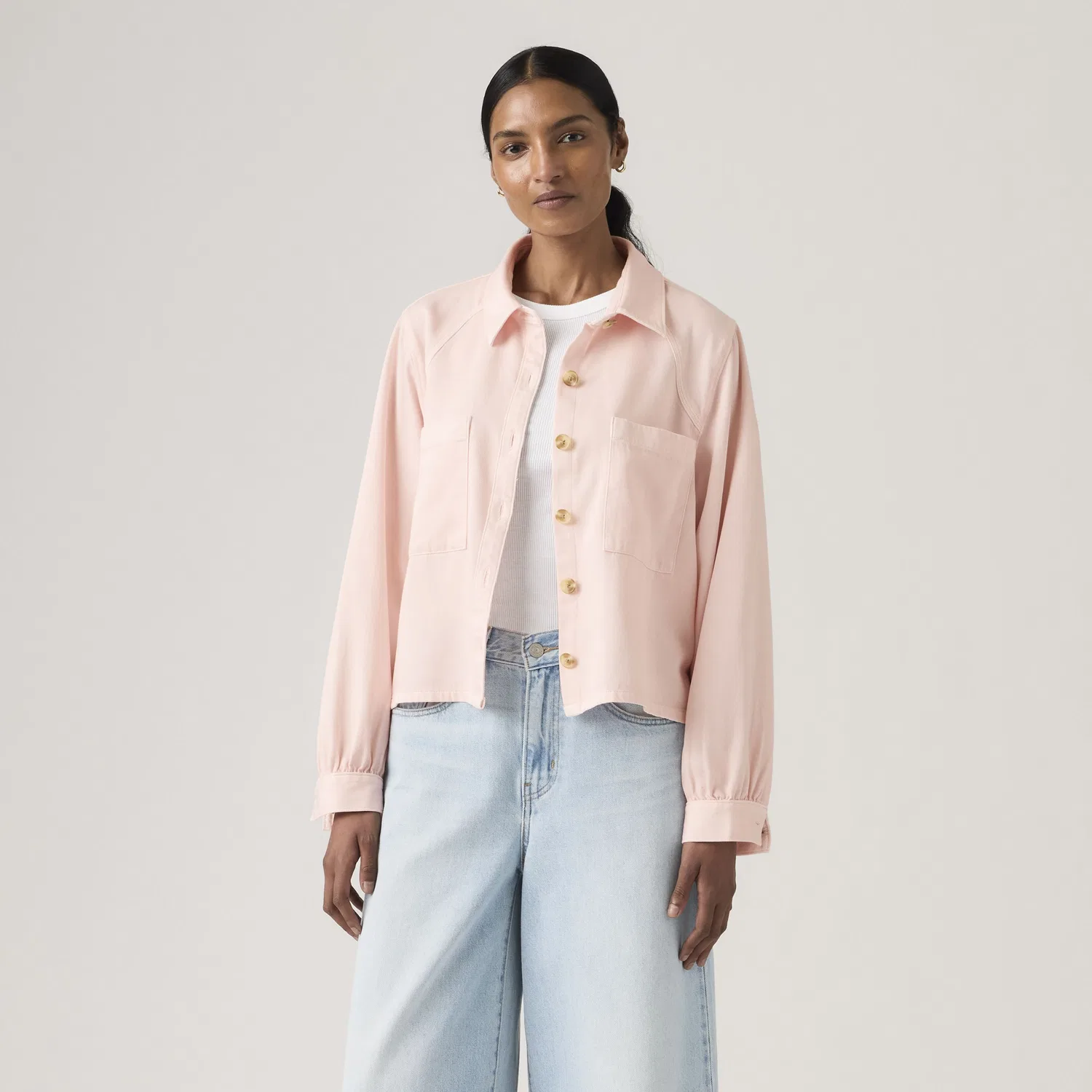 Миниатюрная рубашка с длинными рукавами в стиле милитари Levi's, Pink — фото 3