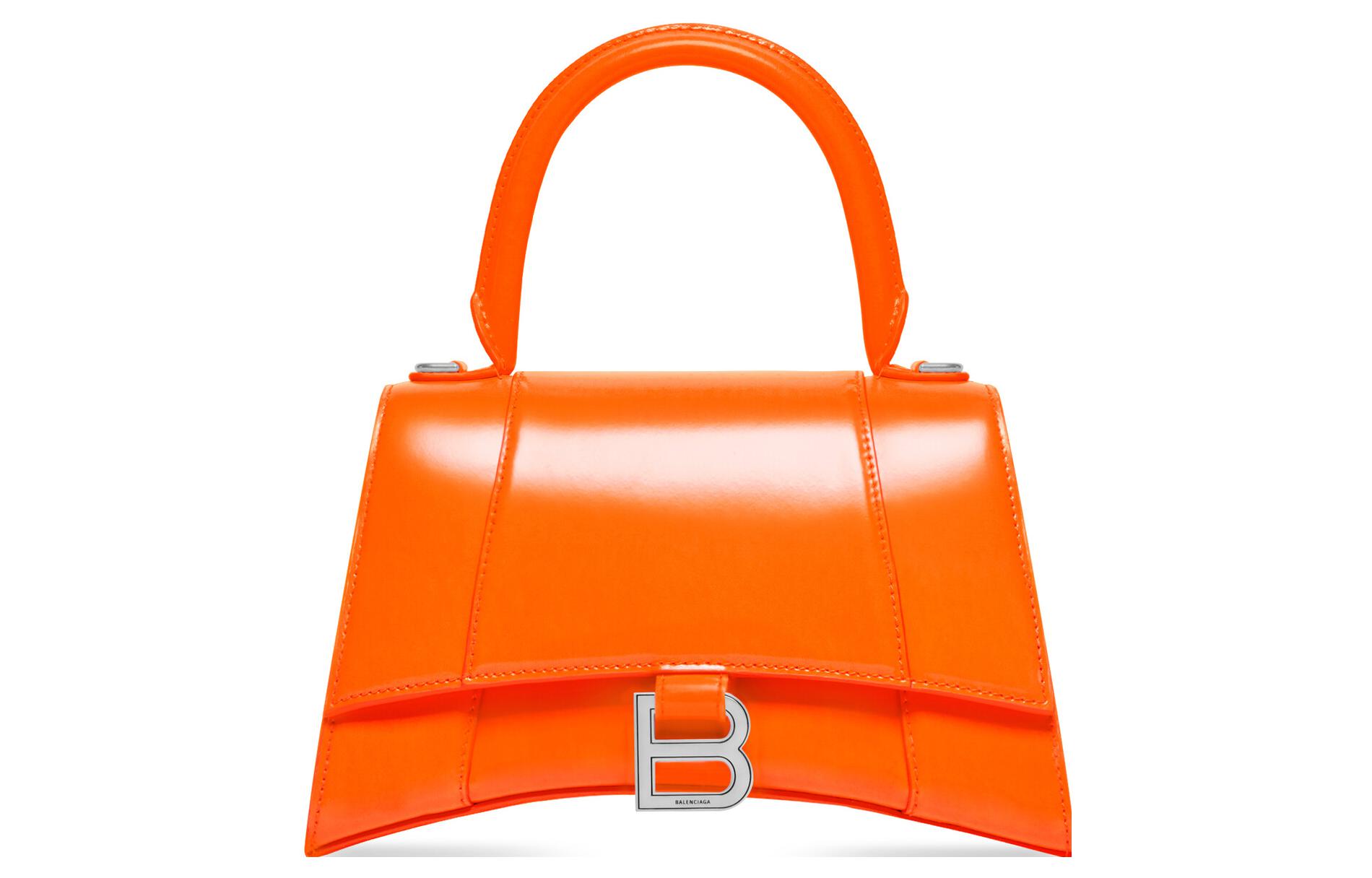 

Рюкзак hourglass из телячьей кожи, кросс-боди, женская сумка trumpets neon orange Balenciaga, Set (Bag+Dust Bag)