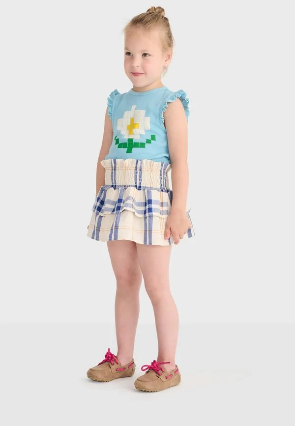 Забавная клетчатая юбка а-силуэта Bobo Choses, Off White