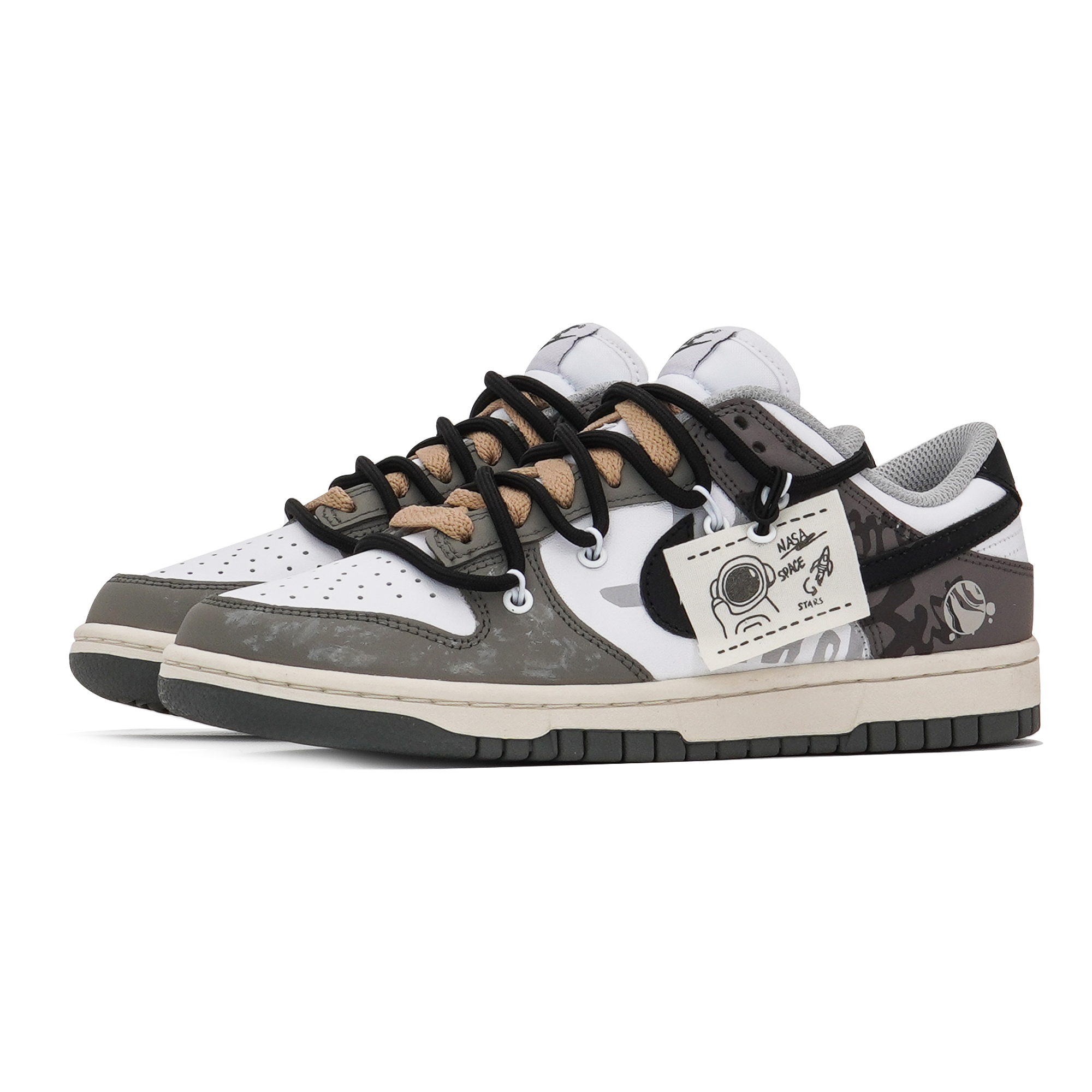 

Кроссовки Nike Dunk Skateboarding Shoes Women's Low-top White/Brown, цвет Coffee