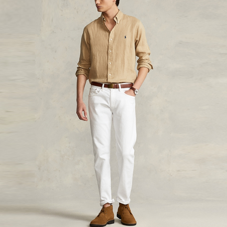 SS23 Футболка поло мужская цвета хаки Polo Ralph Lauren — фото 3