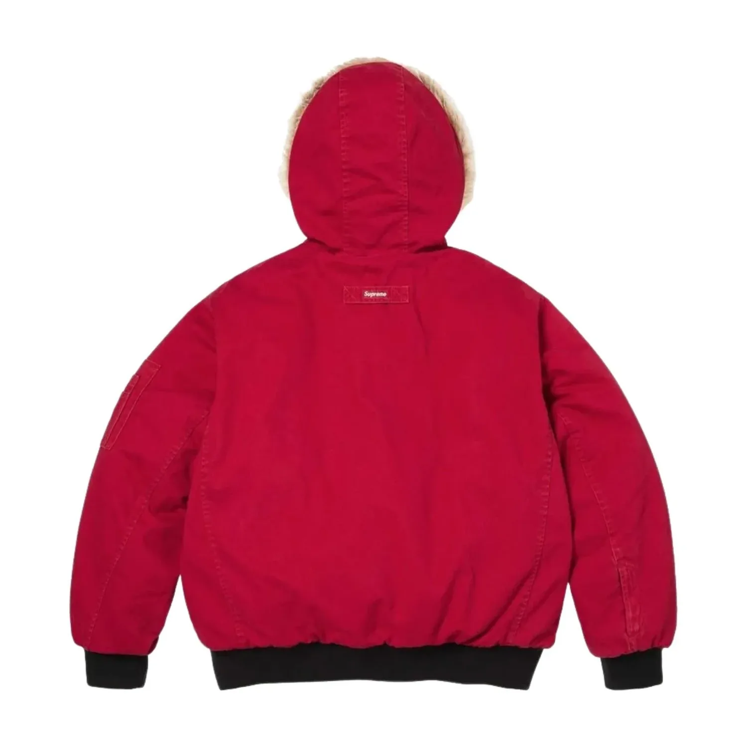 Рабочая куртка Supreme SS26 с двусторонним капюшоном из искусственного меха, красная — фото 3