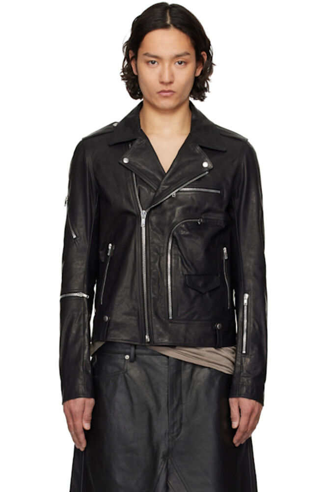

Черная кожаная куртка Hollywood Bauhaus Stooges Rick Owens