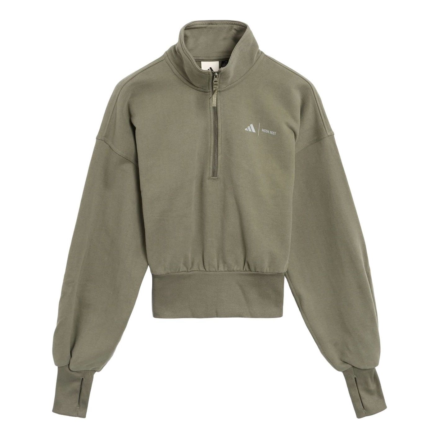 

(WMNS) Adidas x Moon Boot LEMGRN Crop Half Zip Sweatshirt 'Green'