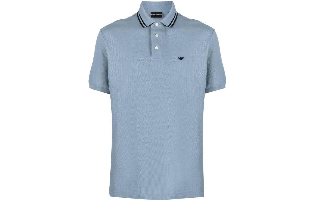 

EMPORIO ARMANI Светло-голубая поло для мужчин, Синий, EMPORIO ARMANI Светло-голубая поло для мужчин