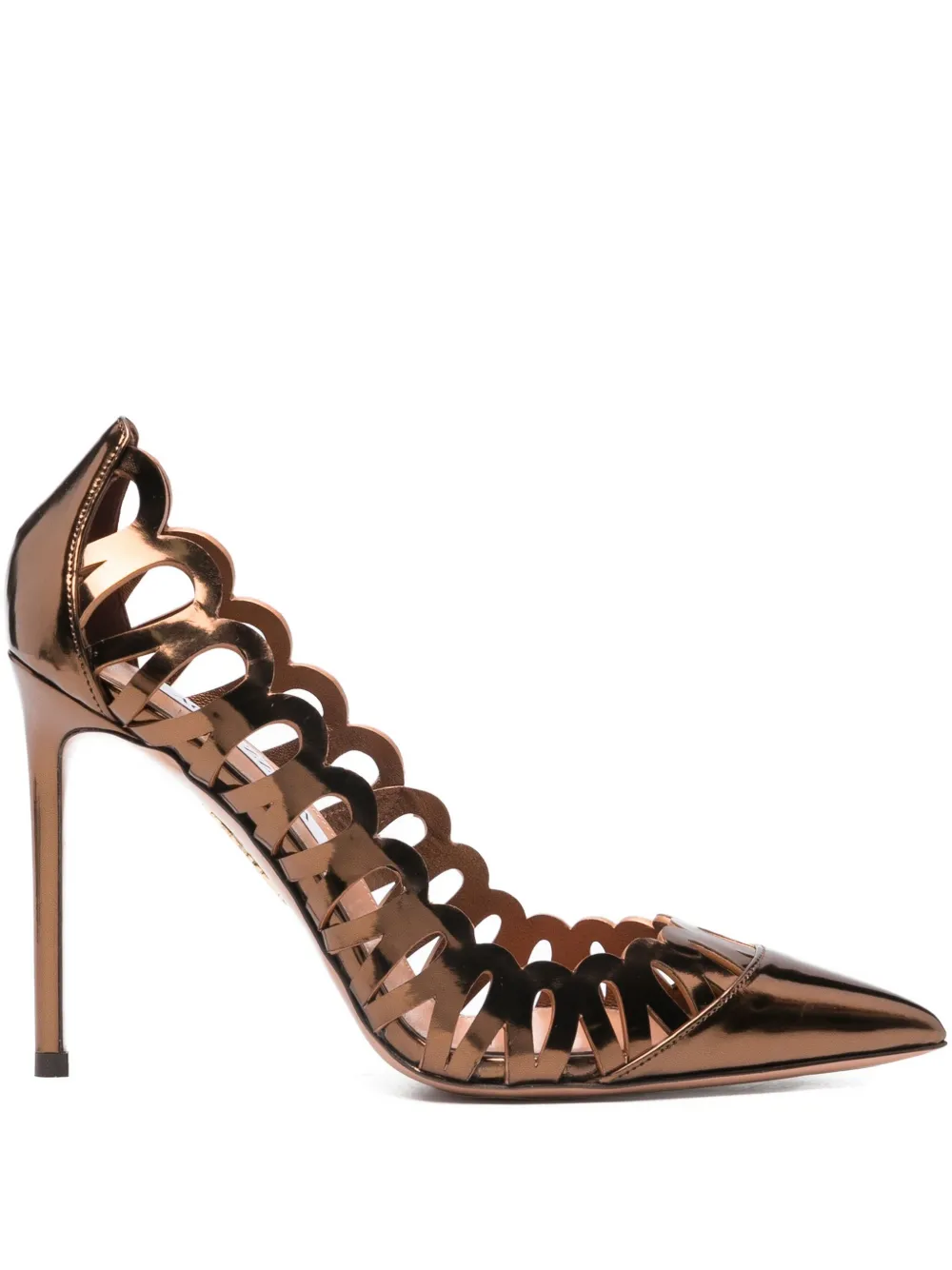 Туфли Peep 105 с вырезами Aquazzura, коричневый