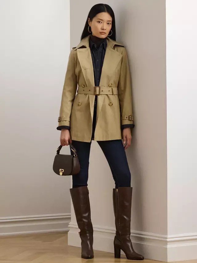 Двубортный тренч Лорен Ralph Lauren, Brown