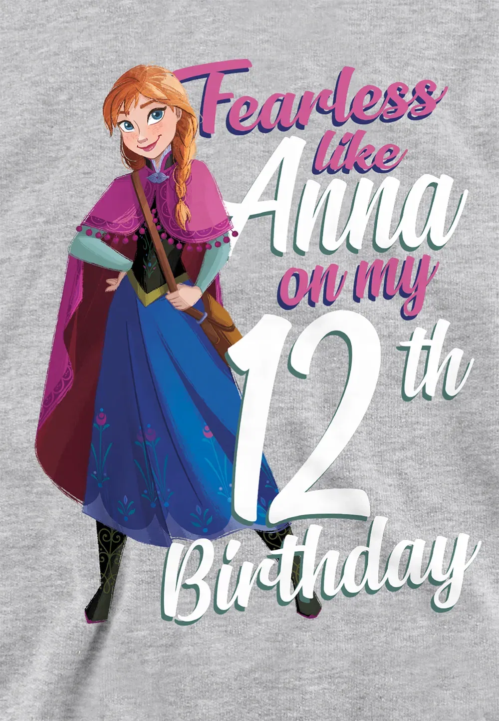 Детская худи Frozen Fearless Like Anna, Disney, серый — фото 2