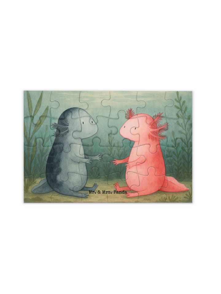 

Mr. & Mrs. Panda Дизайн головоломки «Аксолотль: Любовь» без слов, выполненный белым цветом