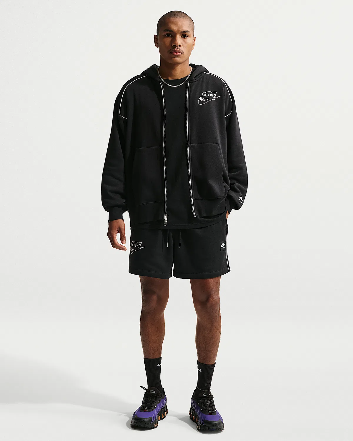 Мужские флисовые шорты Nike Air, Black/White/White