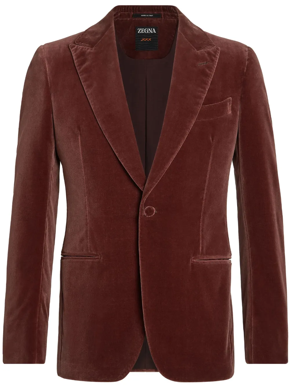 

Однобортный пиджак с бархатным эффектом Zegna, красный