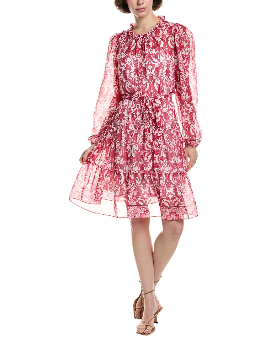 

Джулия Джордан Печатное шифоновое мини-платье Julia Jordan, красный