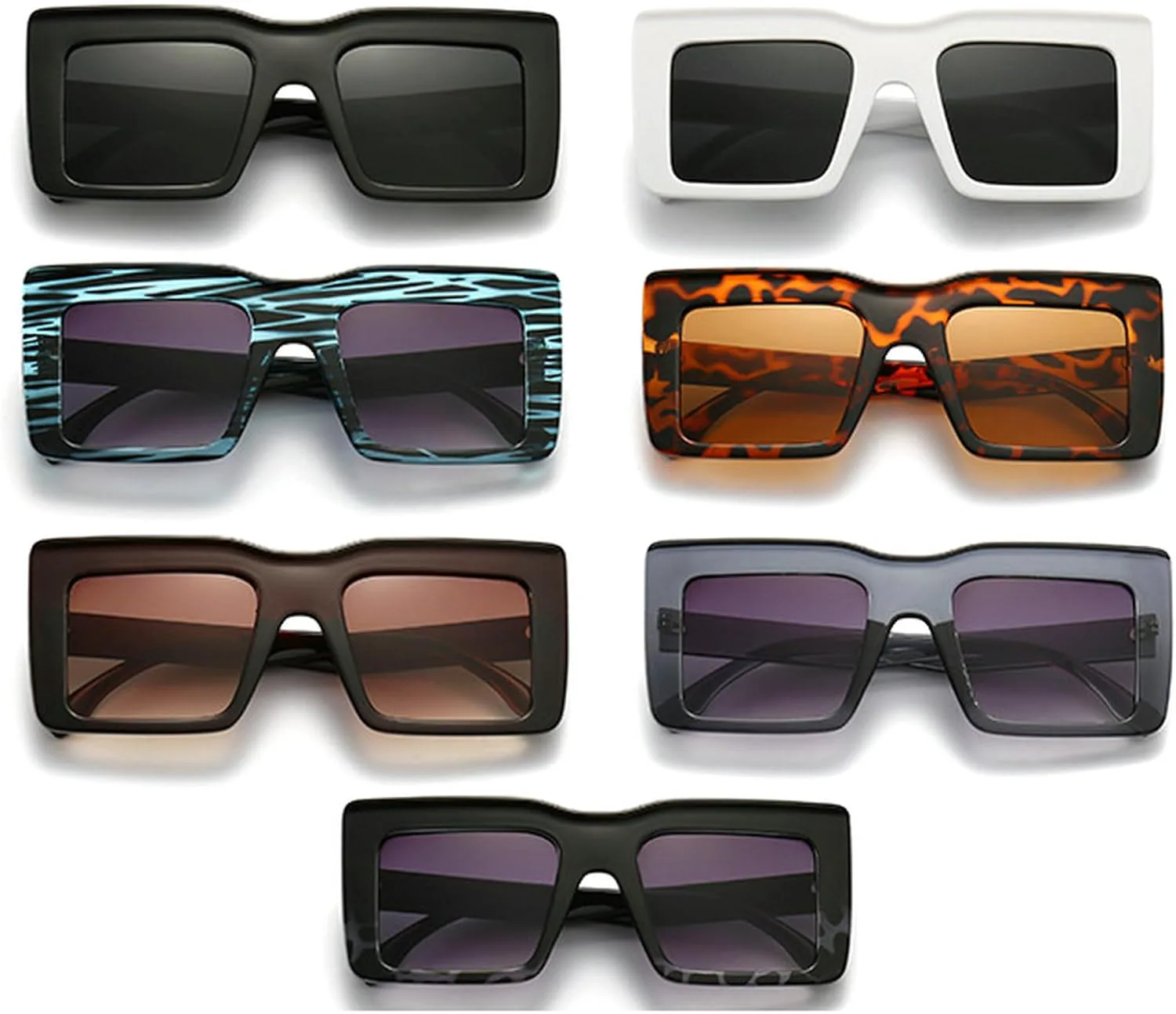 

Модные квадратные солнцезащитные очки для женщин, винтажные большие мужские солнцезащитные очки, стильные очки в стиле 90-х с плоской верхней частью mincl, Gray