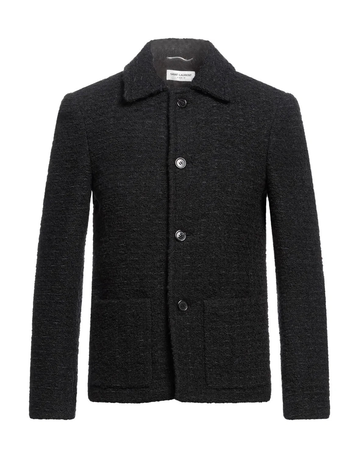 Пиджак из твида черный SAINT LAURENT