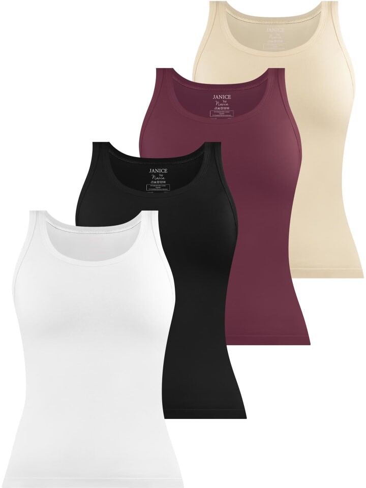 

Топ Janice 4 x Damen Nazca, цвет weiß/schwarz/burgund/beige