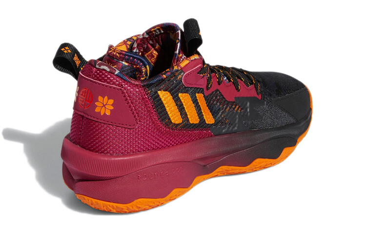 Баскетбольные кроссовки D Lillard 8 Kids GS Mid-top черные/красные/желтые Adidas — фото 4