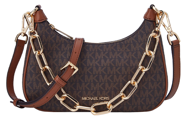 

Сумка через плечо из искусственной кожи Baguette Bag, женская, темно-коричневая и желто-коричневая MICHAEL KORS