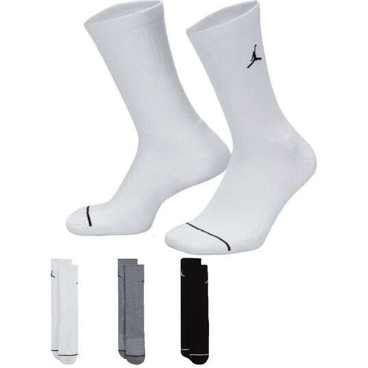 

Носки U J ​​Everyday Cush Poly Crew Socks (3 пары) Jordan, цвет White(Black)/Carbon Heather(Black)/Black(White)