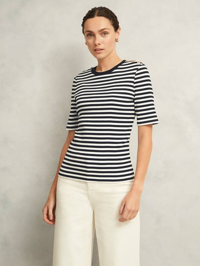 

Футболка Tamsin в полоску Hobbs, Ivory/Navy