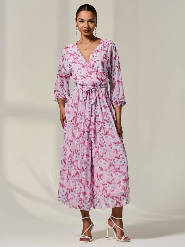 

Расклешенный комбинезон из шифона Jolie Moi, Pink/Multi