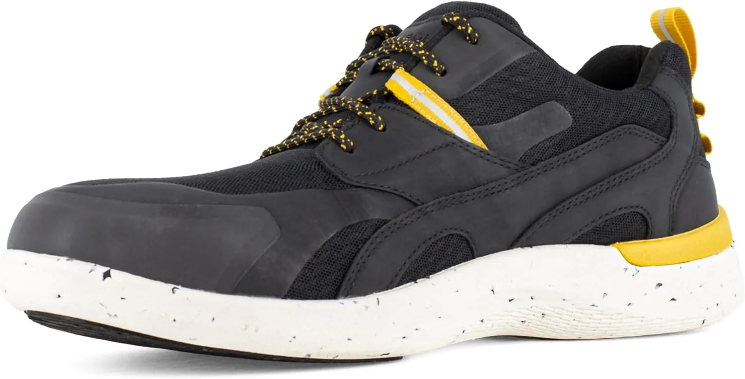 Мужские рабочие туфли Rockport Works TruFLEX174 Fly Blucher Work CT Oxford, черно-золотые — фото 4