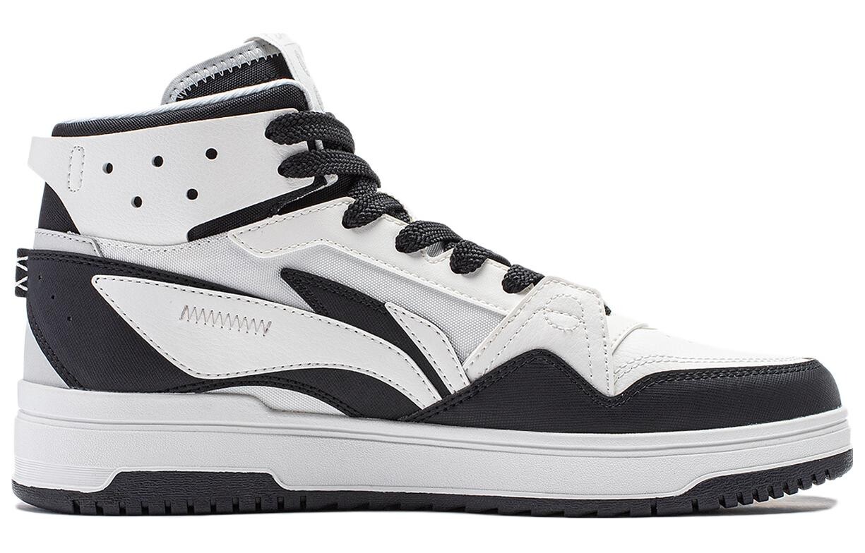 Кроссовки LINING Yamahara Skateboarding Shoes Men High-top Black/white, черный/белый — фото 2
