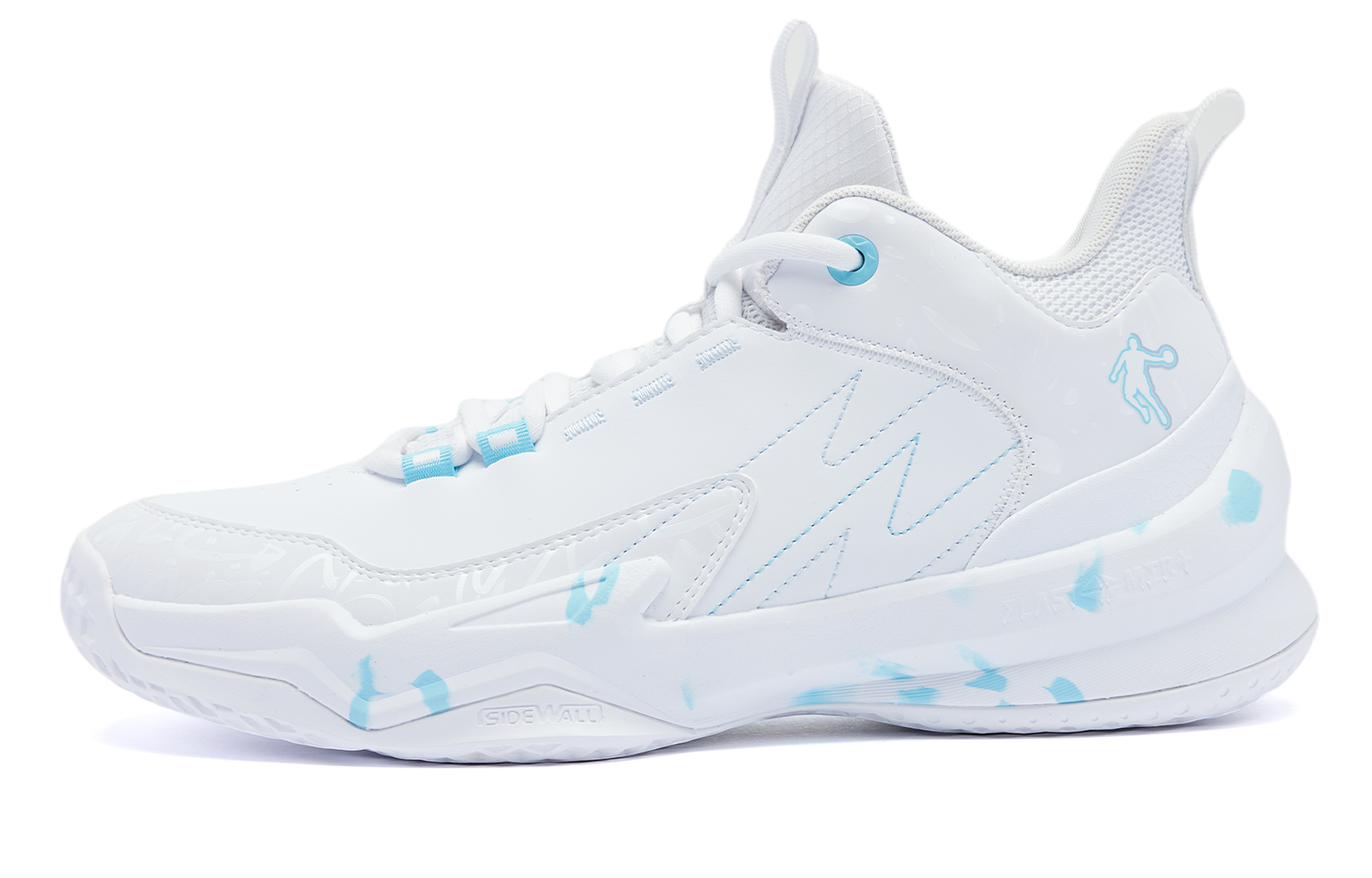 

Амортизирующие износостойкие баскетбольные кроссовки Mid Top мужские бело-синие QIAODAN