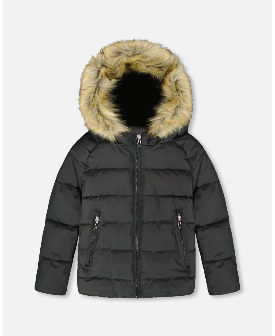 

Детская зимняя куртка-пуховик унисекс, черная Deux par Deux, Black