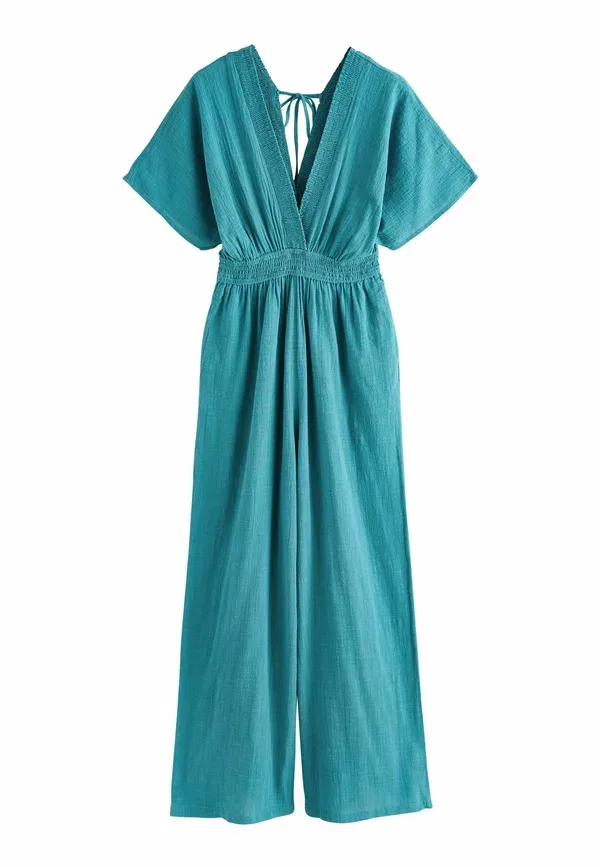 Комбинезон Next Tall fit sleeved wide leg jumpsuit, бирюзово-синий