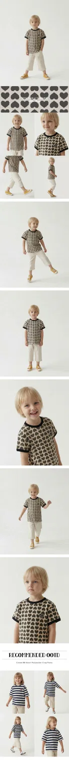 Детские брюки 7/10 длины Bb Heart Patch Poly Seersucker кремовые от Belita&Boys — фото 3