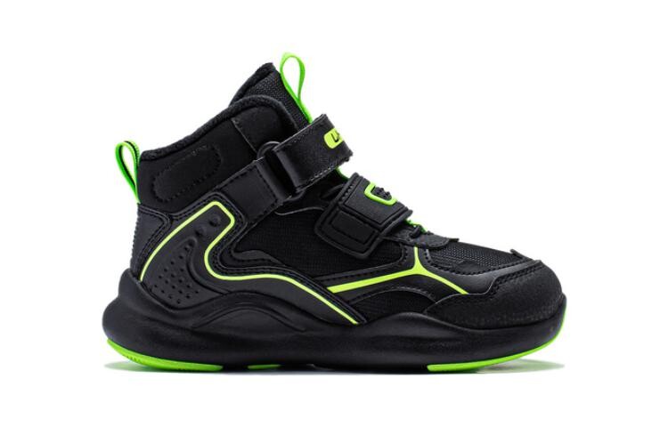 Кроссовки LINING YOUNG Kids Outdoor Shoes PS High-top Black/fluorescent New Green, зеленый — фото 2