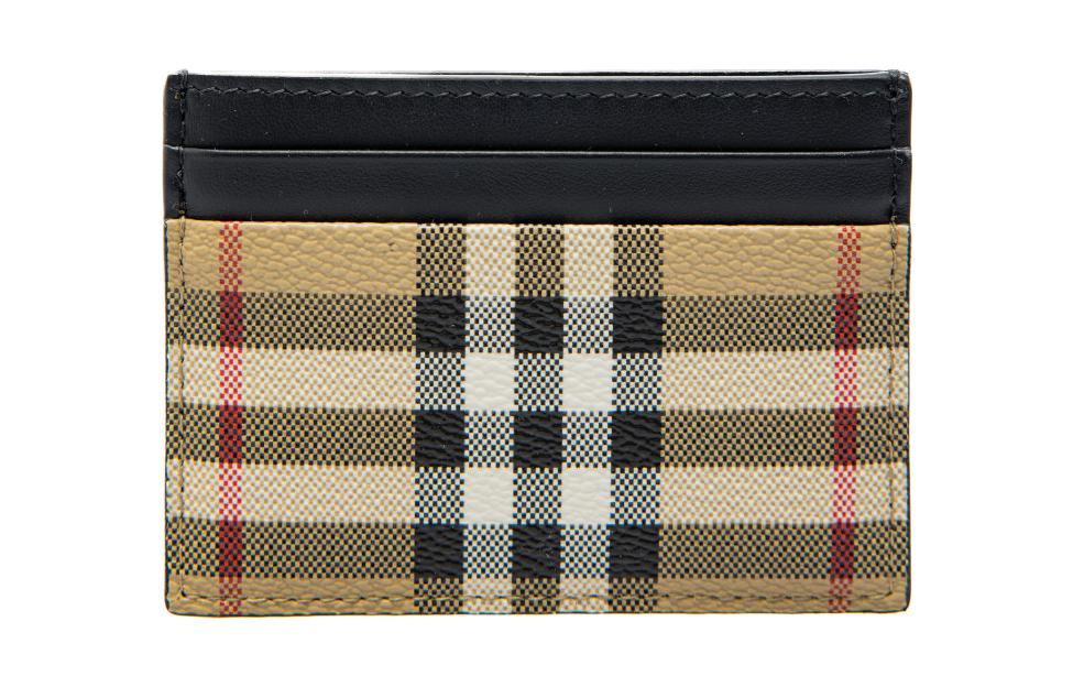 

Burberry Винтажный клетчатый кожаный картхолдер
